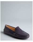 Tod's Lavanda Patent Leather Moc Penny Loafers - Lyst