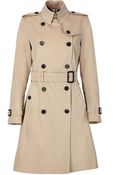 Burberry Honey Long Cotton Gabardine Kensington Trench Coat - Lyst