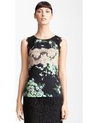 Dolce & Gabbana Lace Lily Print Stretch Cady Shell - Lyst