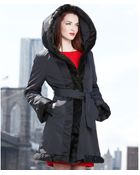 Jones New York Hooded Fauxfurtrim Storm Coat - Lyst