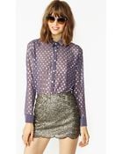Nasty Gal Dotted Stud Blouse - Lyst