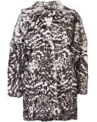Kenzo Printed Fur Coat - Lyst