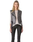 Catherine Malandrino Sequin Moto Vest - Lyst