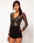ASOS Collection Asos Playsuit in Metallic Lace - Lyst