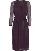 Diane von Furstenberg Solenn Pleated Chiffon Wrap Dress - Lyst