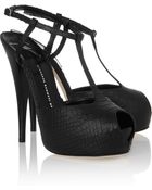 Giuseppe Zanotti Monro Snakeeffect Leather Sandals - Lyst