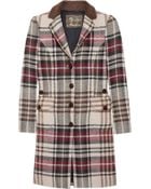 Love Moschino Checked Wool Coat - Lyst