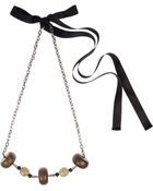 Marni Wood Horn and Bead Necklace - Lyst