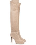 Sergio Rossi Suede Overtheknee Boots - Lyst