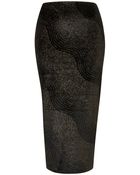 Topshop Wave Glitter Velvet Tube Skirt - Lyst
