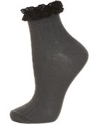 Topshop Lace Trim Ankle Socks - Lyst
