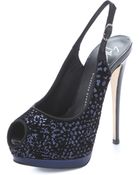 Giuseppe Zanotti Sling Back Paillette Heels - Lyst