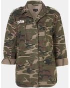 Topshop Studded Camo Jacket - Lyst