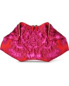 Alexander McQueen De Manta Flower Print Silk Clutch - Lyst