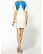 Tibi Coral Short Sleeve Silk Dress - Lyst