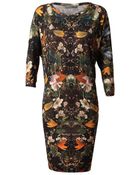 Alexander McQueen Floral Printed Wool Dress - Lyst
