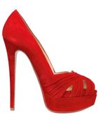 Christian Louboutin 150mm Aborina Suede Open Toe Pumps - Lyst