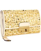Michael Kors Gia Studded Clutch with Lock - Lyst