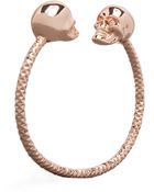 Alexander McQueen Twin Skull Bracelet - Lyst