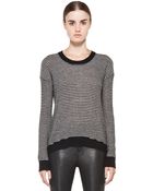 Enza Costa Cashmere Stripe Sweater in Black - Lyst