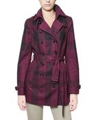Burberry Brit Double Breasted Gabardine Trench Coat - Lyst
