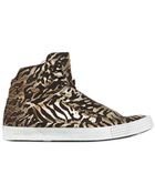 Jimmy Choo Printed Leather High Top Sneakers - Lyst