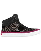 Jimmy Choo Zebra Print Pony Skin High Top Sneakers - Lyst
