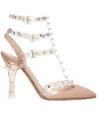 Valentino 100mm Naked Rockstud Leather Pvc Pumps - Lyst