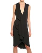 McQ by Alexander McQueen Midi Ruffle Silk Crepe Dress - Lyst