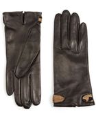 Portolano Hair Calf Trim Leather Gloves - Lyst