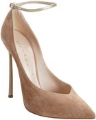 Casadei Blade Heel Pump with Ankle Strap - Lyst
