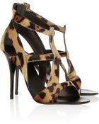 Giuseppe Zanotti Leopard-Print Calf Hair Sandals - Lyst