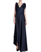 Lanvin Cross Front Waist Tie Gown - Lyst