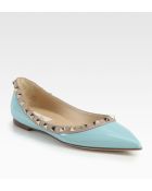 Valentino Rockstud Patent Leather Ballet Flats - Lyst
