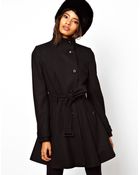 ASOS Collection Asos Fit and Flare Belted Coat - Lyst