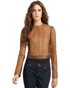 BCBGMAXAZRIA Lug Leather Quilted Jacket - Lyst