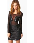 Nasty Gal Sequin Mesh Dress - Lyst