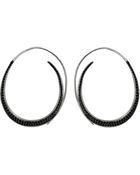 Tom Binns Jet Pave Wavy Hoop Earring - Lyst