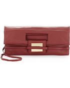 Z Spoke by Zac Posen Foldover Clutch Red - Lyst