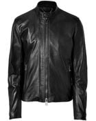Belstaff Black Leather Stonebridge Cafe Racer Jacket - Lyst