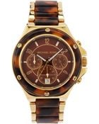 MICHAEL Michael Kors Midsize Tortoise Chronograph Watch - Lyst