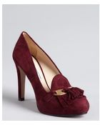 Prada Suede Platform Loafer Pumps - Lyst