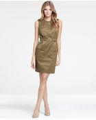 Ann Taylor Sleeveless Belted Shirt Dress - Lyst