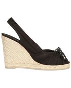 Castaner Canvas Bow Sling Back Wedges - Lyst