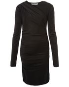 T By Alexander Wang Black Draped Sateen jersey Dress - Lyst