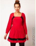 Asos Curve Skater Dress with Lace Trim - Lyst