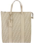 Fendi Zucca Coated Logo Shopper - Lyst