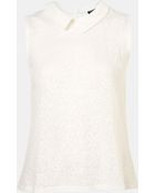 Topshop Collared Lace Pattern Tank - Lyst