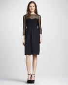 Burberry Ruched Illusion Dress - Lyst