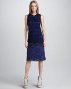 Vera Wang Dropwaist Chantilly Lace Dress - Lyst